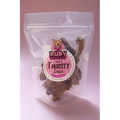 Thirsty Chick! Dried Chicken Neck Dog Treats